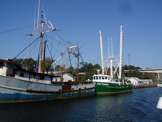 Shrimpers at pier